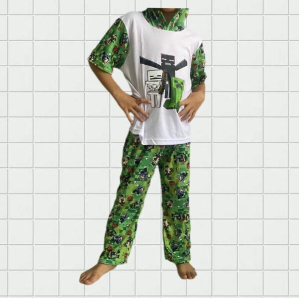WhatsApp Image 2025-12-16 at 10.44.52 AM (2) Minecraft Pijamas para niños Enemy Mob Group - Conjunto de regalo de pijama de 2 piezas