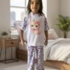 Conjunto de pijama de verano para niñas 2 prendas camiseta de manga corta, pantalón largo personalizado de gatito