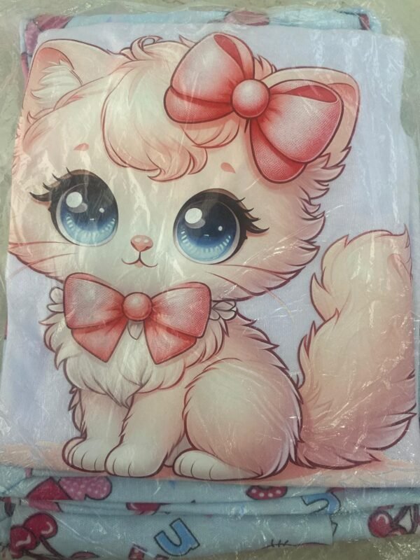 Conjunto de pijama de verano para niñas 2 prendas camiseta de manga corta, pantalón largo personalizado de gatito