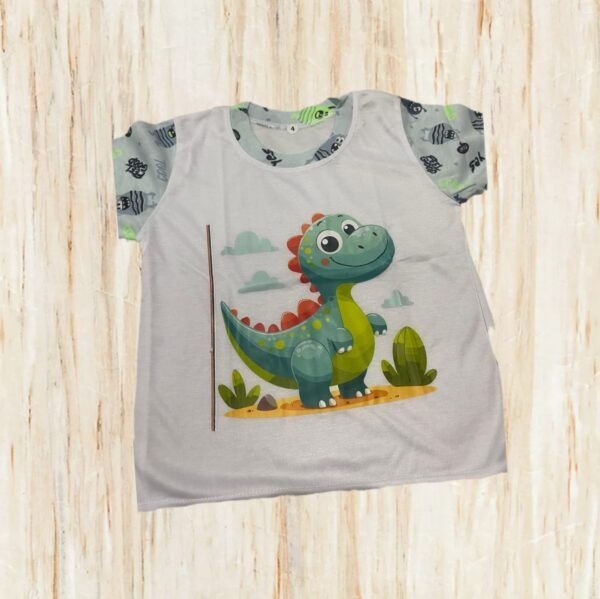 Conjunto de pijama para niños con estampado de dinosaurio pantalones con dibujos animados